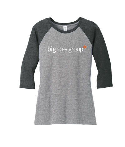 Big Idea Group Women’s Perfect Tri 3/4-Sleeve Raglan
