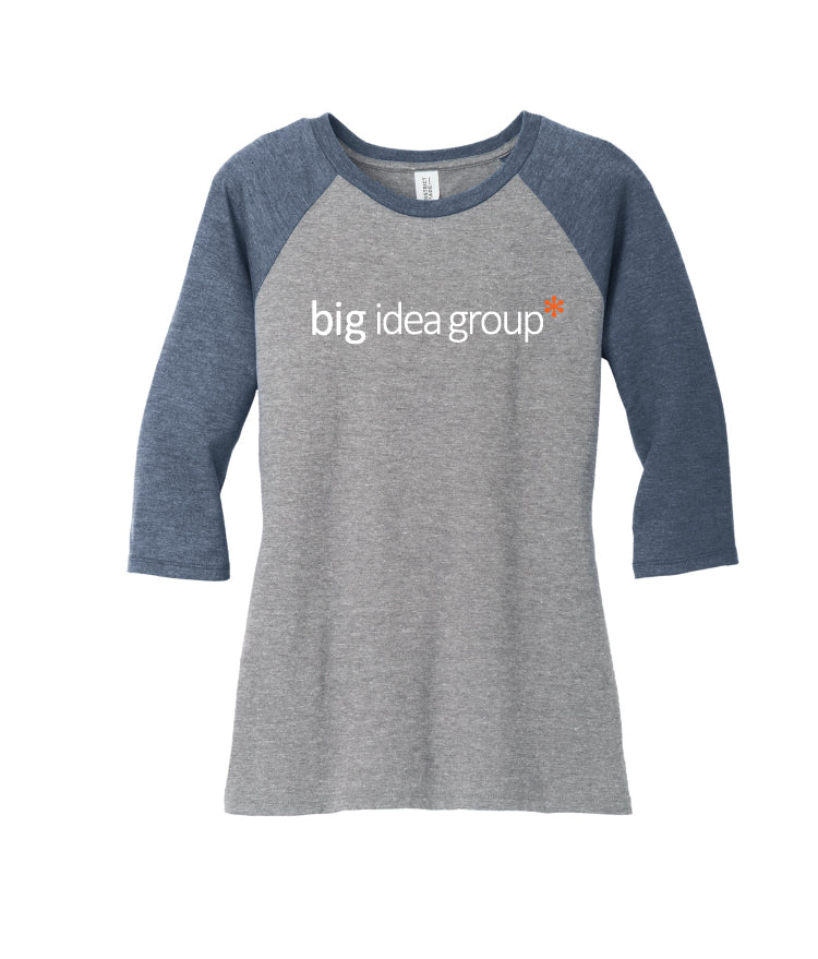 Big Idea Group Women’s Perfect Tri 3/4-Sleeve Raglan