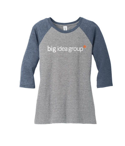 Big Idea Group Women’s Perfect Tri 3/4-Sleeve Raglan